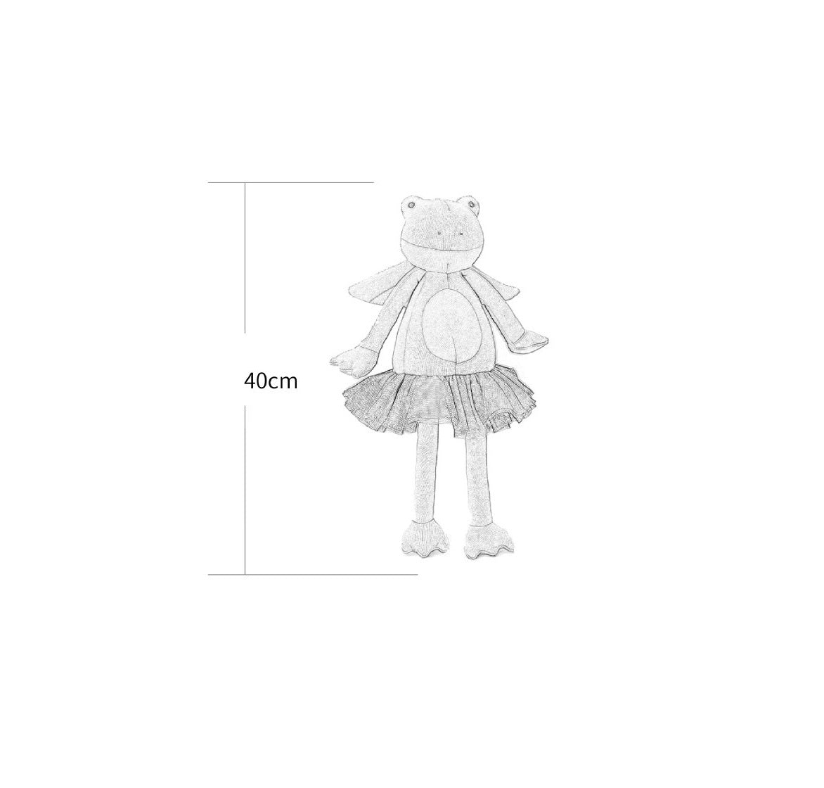 Delightful Comfort: $\mathbf{40\text{cm}}$ Green Frog Toy with Gauze Skirt (Baby Comforter, $\mathbf{4-6}$ Years).
