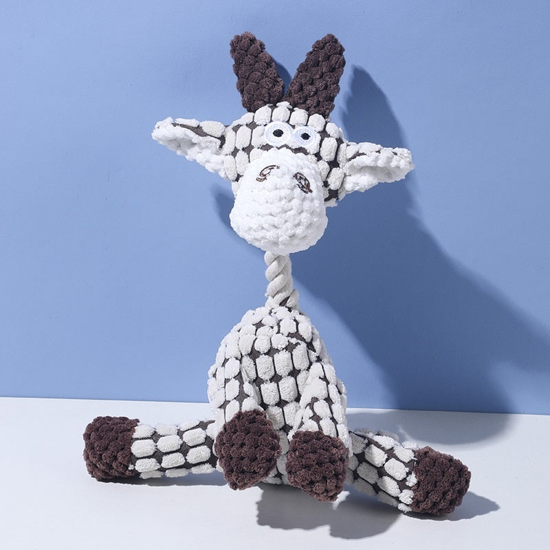 Dog Simulated Cake Toy, Plush Sounding Pet Snack Toy (Triplets Chestnut Set)