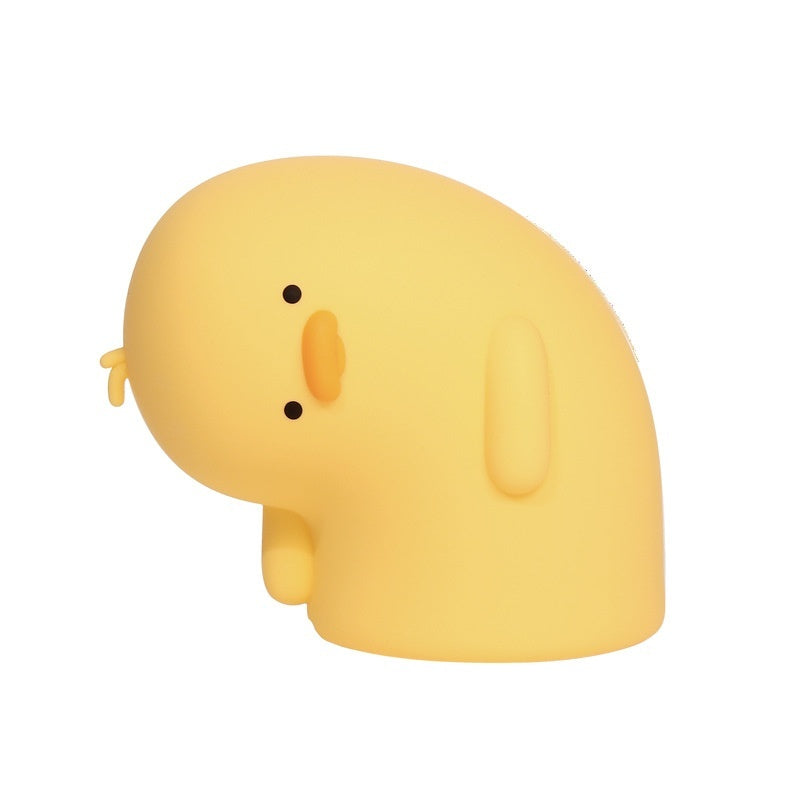 Squishy Sleep Aid: Cute Duck Silicone LED Night Light with Touch Sensor, Dimming, and $\mathbf{30}$-Minute Timer.