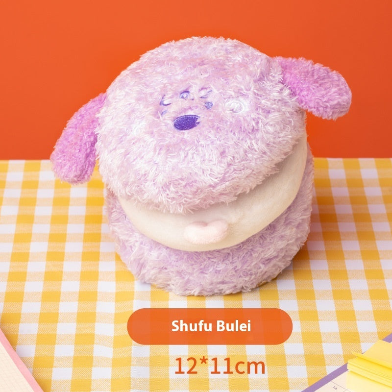 Big Burger Dog Toy, Border Collie Bite-Resistant Plush Puzzle & Treat Hiding Toy