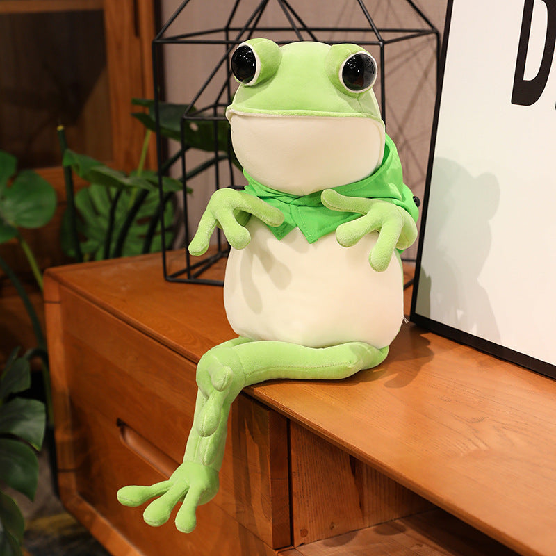 Cozy Transformation: Creative Cloak Frog Doll Plush Pillow ($\mathbf{45-80\text{cm}}$).