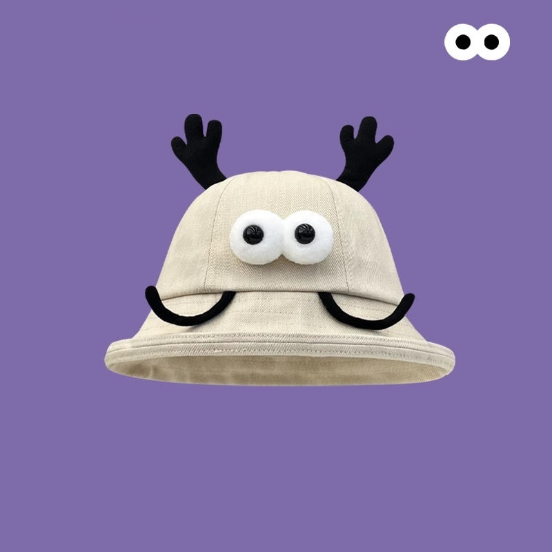 Seasonal Style: Cute Cartoon Fisherman Hat with Frog and Monster Designs (Tie-Dyed).