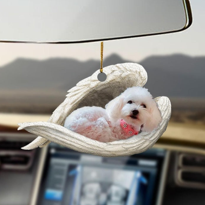 Sleeping Dog Angel Car Pendant, Cute Acrylic Hanging Ornament for Cars, Doors & Home Decor