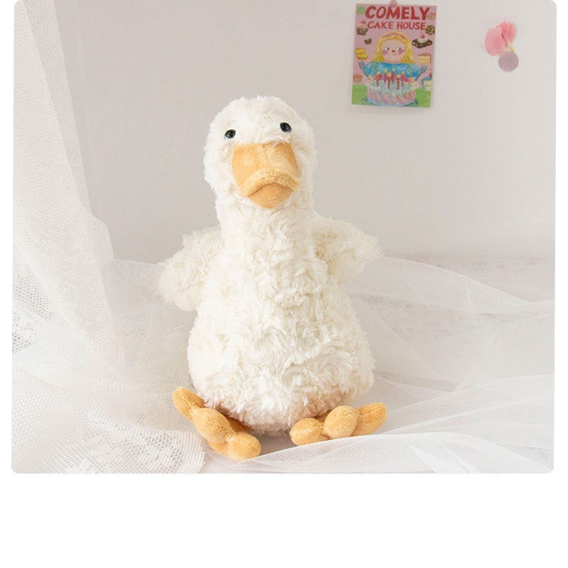 White Goose Doll – Nordic INS Style Net-Red Plush Duck Toy (20–21 cm)