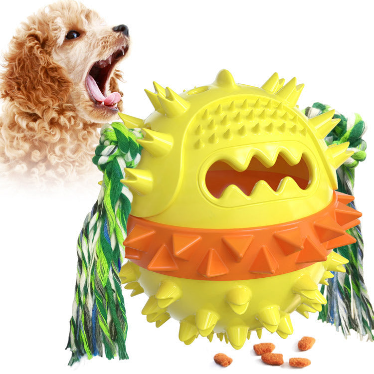 Powerful Sucker Dog Toy, Interactive TPR Suction Cup Tug & Vocal Ball Toy for Active Dogs