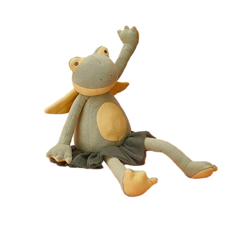Delightful Comfort: $\mathbf{40\text{cm}}$ Green Frog Toy with Gauze Skirt (Baby Comforter, $\mathbf{4-6}$ Years).