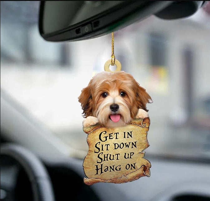 Sleeping Dog Angel Car Pendant, Acrylic Hanging Ornament for Cars, Doors & Home Decor