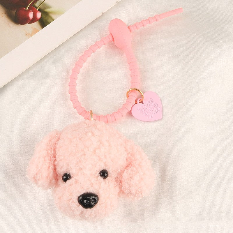 CharmCute Teddy Dog Soft Rubber Keychain Pendant, Creative Cartoon Style