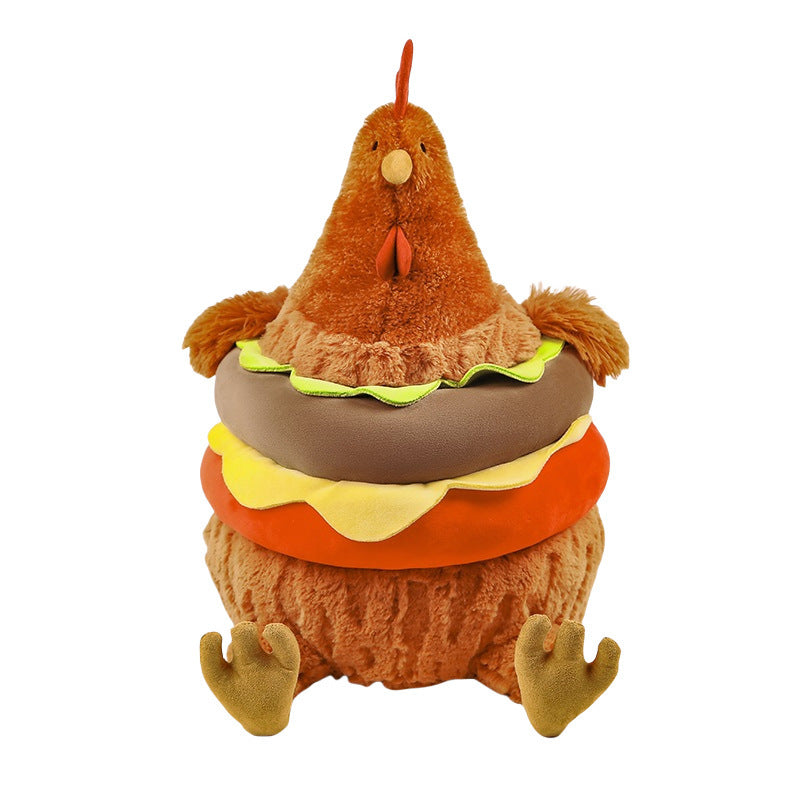 Chicken Burger Plush Toy – Cute Shapeshift Stuffed Animal