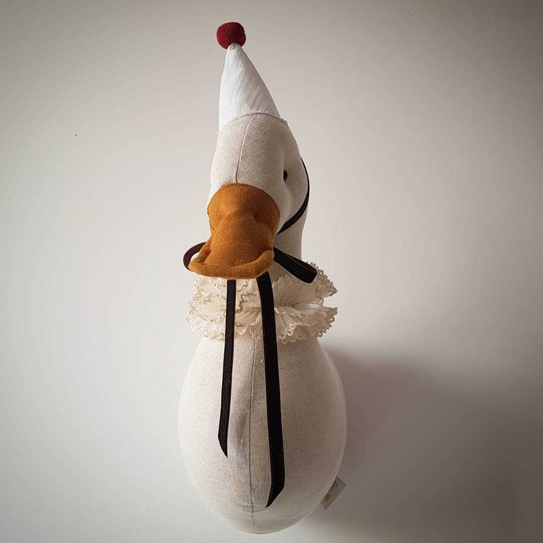 Charming Accent: Cute Duck Shape Wall Pendant Plush Decoration (European Style, Cotton).