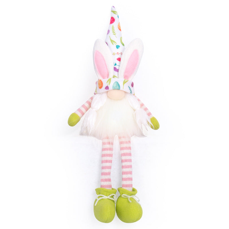Easter Bunny Lantern Doll, Plush Spring Scene Decoration Costume Figure