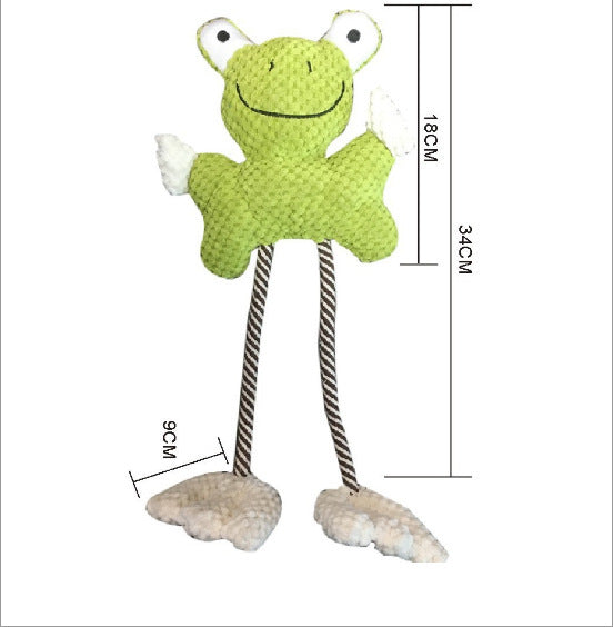 Durable Fun: Cotton Rope Frog & Duck Pet Gnawing Sound Play Toy ($\mathbf{60\text{g}}$).