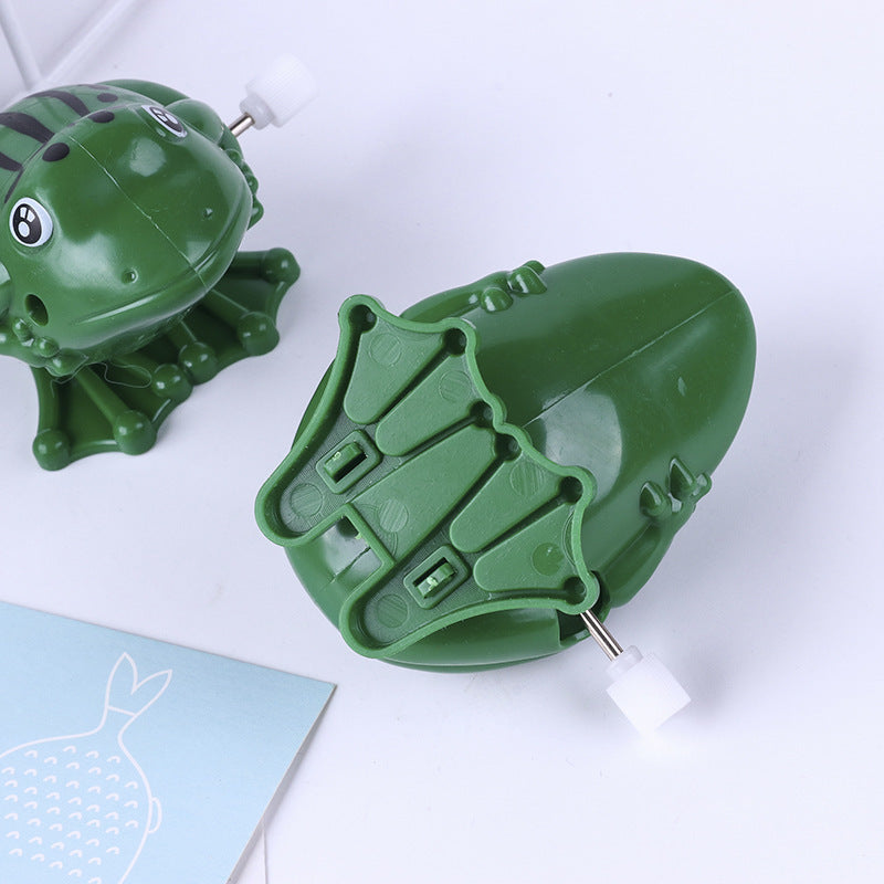 Leap Into Learning: Plastic Frog Jumping Clockwork Educational Toy ($\mathbf{8 \times 5\text{cm}}$).