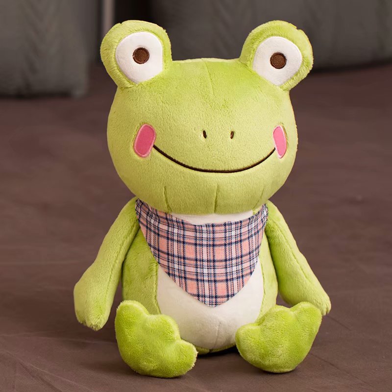 Charming Companion: Cute Scarf Frog Plush Doll for Teenagers (25cm & 45cm).