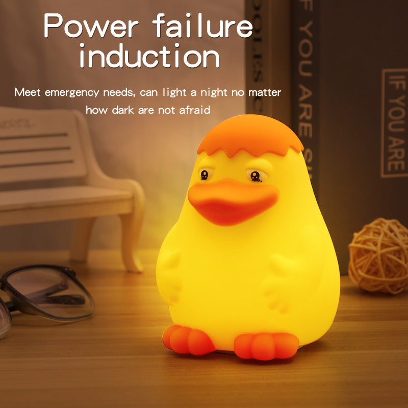 Tap-to-Glow: Silicone Cute Duck Small Induction Night Lamp ($\mathbf{3}$-Gear Warm Light).