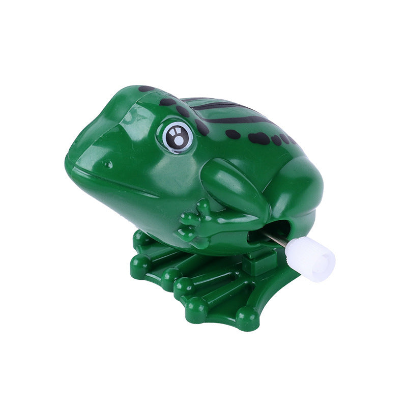 Leap Into Learning: Plastic Frog Jumping Clockwork Educational Toy ($\mathbf{8 \times 5\text{cm}}$).