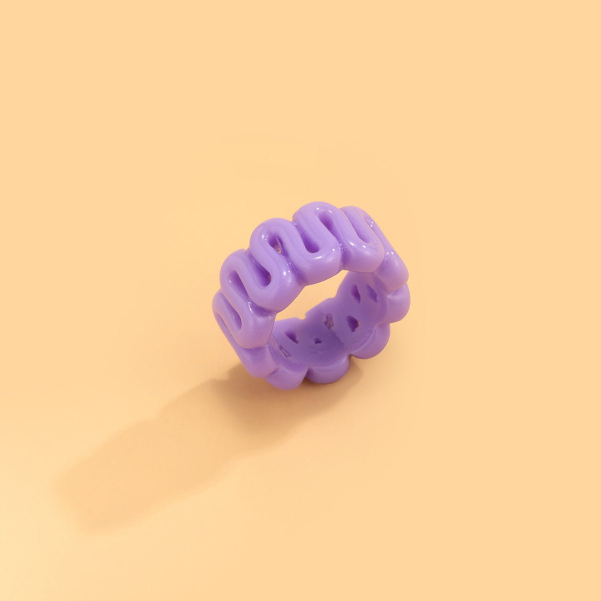 Macaron Pop: Simple Three-dimensional Frog Animal Resin Ring (Colorful Women's Style).