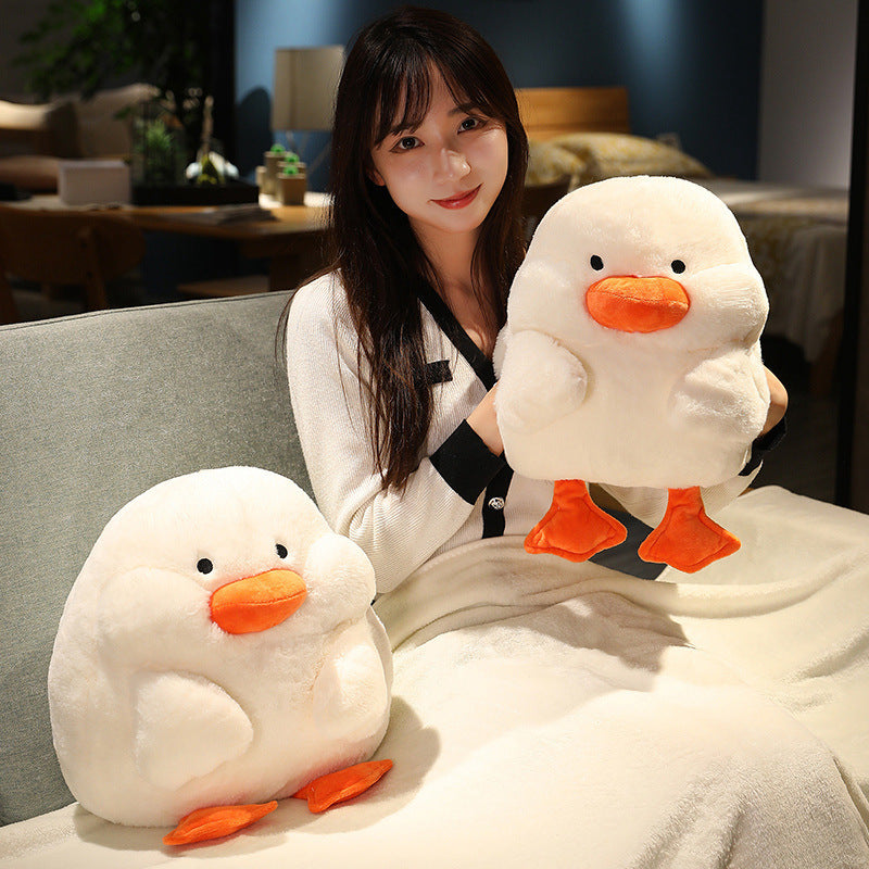 Fashion Duck Hand-Warming Plush Doll – Soft Cozy Duck Pillow with Blanket Option