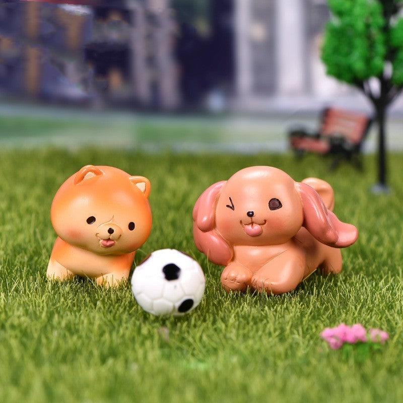 Micro Landscape Bonsai Dog Ornament, Small Cartoon Resin Decorative Craft