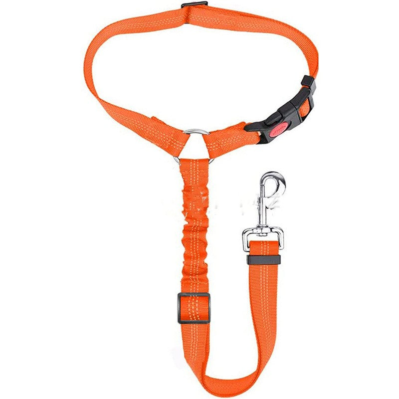 Pet Car Harness Elastic Reflective Strap, Adjustable Nylon Dog Seatbelt Leash