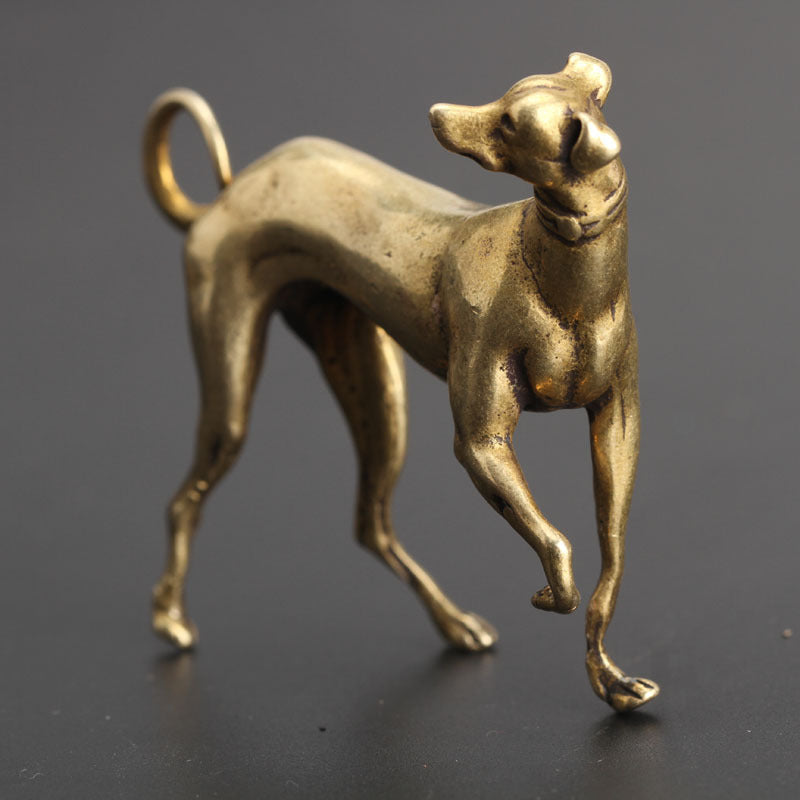 Personality Retro Brass Chinese Zodiac Dog Ornament, Vintage Solid Copper Decor