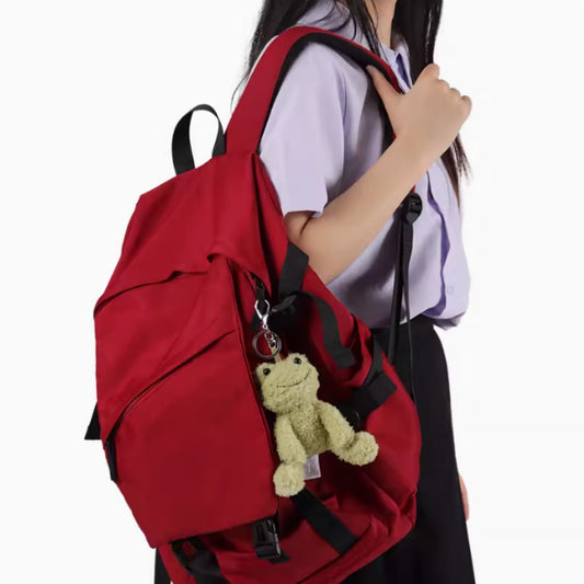 Cute Companion: $\mathbf{10\text{cm}}$ Matcha Frog Plush Doll Schoolbag Pendant Keychain.