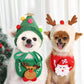 Christmas Pet Hat & Saliva Towel Bib, Cute Winter Cartoon Accessories for Dogs & Cats
