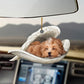 Sleeping Angel Dog Car Pendant, Acrylic Hanging Ornament for Cars, Doors & Home Displays