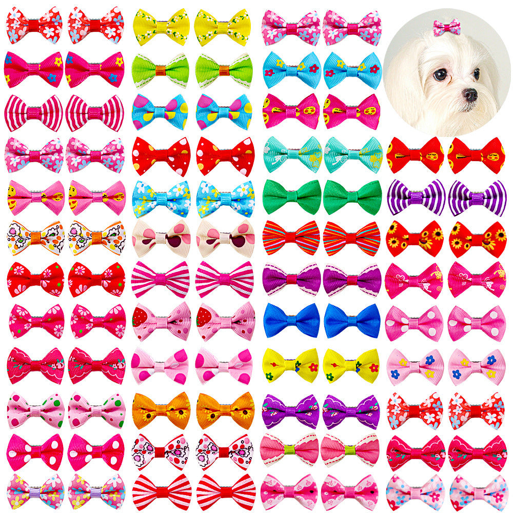 Pet Hairpin Bow Headflower, Cute Dog & Cat Headwear Ornaments (50 PCS Set)