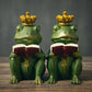 Studious Companions: Cute Frog Book Leaning Desktop Ornaments (Resin).
