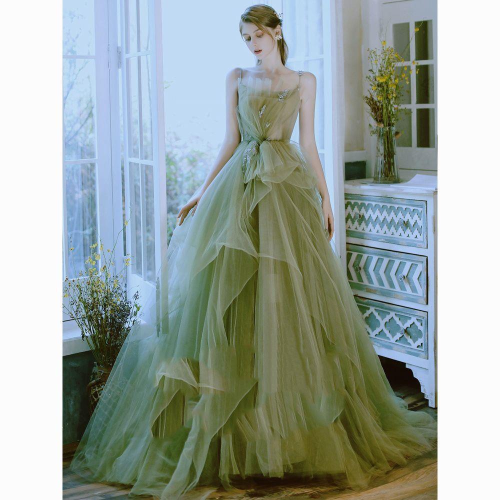 Avocado Green Sleeveless Long Dress Effortless Elegance