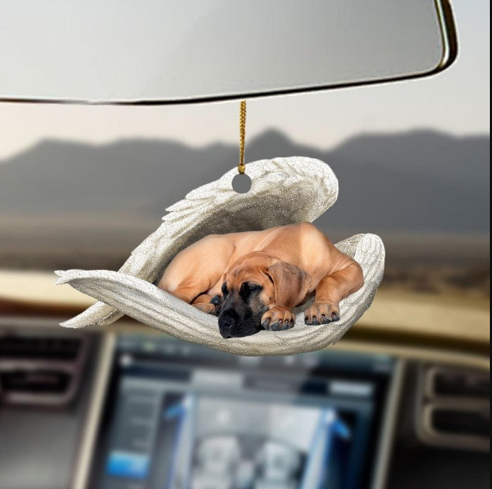 Sleeping Dog Angel Car Pendant, Acrylic Hanging Ornament for Cars, Doors & Home Decor