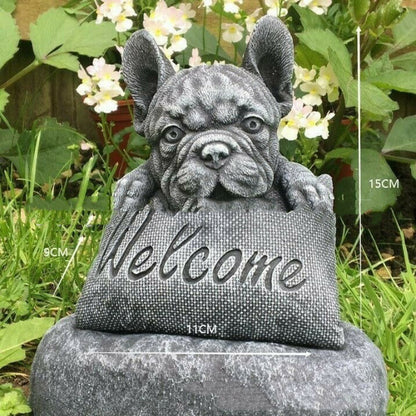Welcome Dog Pillow Resin Ornament, Cartoon Watchdog Home Decor Craft