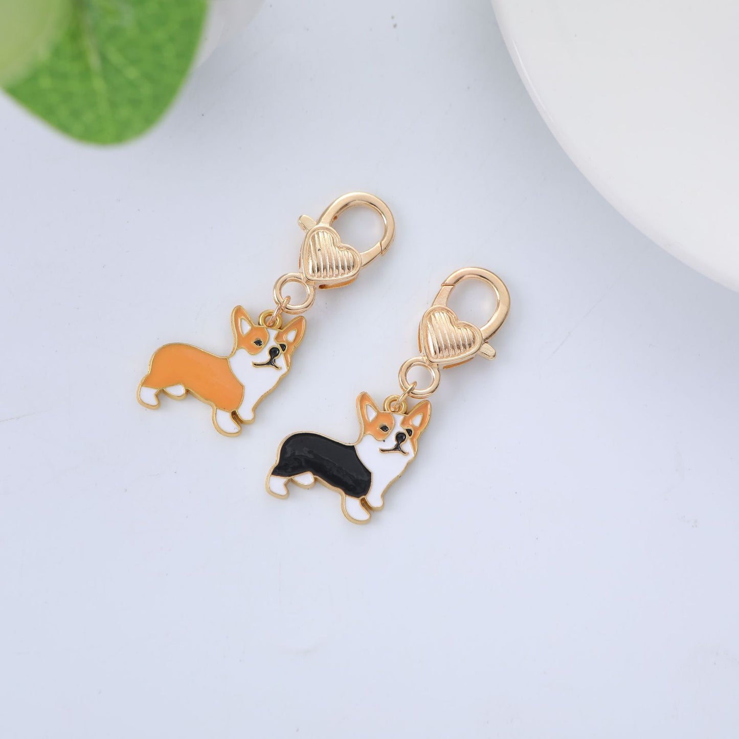 American Pet Decorations Metal Dog Keychain, Cute Corgi & Dog-Themed Pendants
