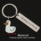 Punny Love: "Ducking Love You" Cute Duck Keychain Couples Gift (Stainless Steel).