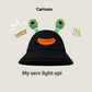 Seasonal Style: Cute Cartoon Fisherman Hat with Frog and Monster Designs (Tie-Dyed).