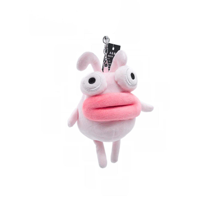 Sausage Pendant Doll, Ugly Cute Bunny & Blue Plush Doll Keychain (13cm)