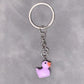 Charming & Simple: Resin Small Yellow Duck Keychain Pendant (Multi-Color Options).