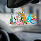Sleeping Angel Dog Car Pendant, Cute Acrylic Hanging Ornament for Cars, Doors & Home Decoration