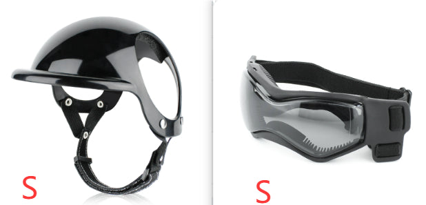 Motorcycle-Style Pet Safety Helmet, ABS Protective Hat for Dogs & Cats