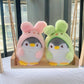 New Cute Penguin-to-Bunny Plush Pendant, 12cm Keychain & Handbag Charm for Teens
