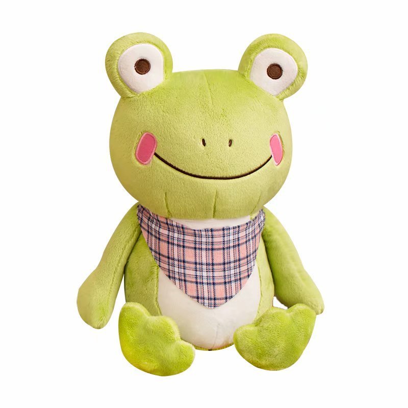 Charming Companion: Cute Scarf Frog Plush Doll for Teenagers (25cm & 45cm).