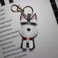 Fashion Simple Dog Modeling Handmade Leather Keychain
