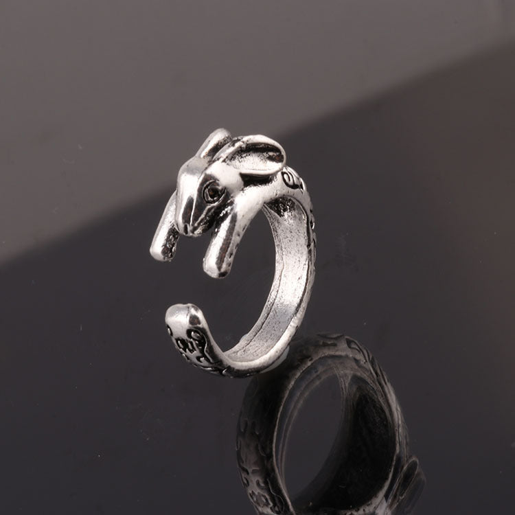 Bunny Radish Ring, Cute Moonstone Silver Ring for Women (Adjustable)