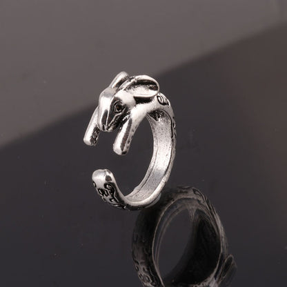 Bunny Radish Ring, Cute Moonstone Silver Ring for Women (Adjustable)