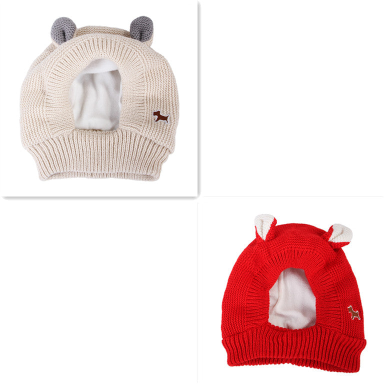 Knitted Warm Windproof Hat for Large Dogs, Cozy Headgear for Golden Retrievers & More