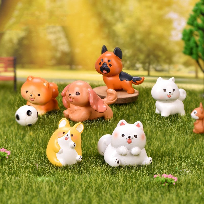 Micro Landscape Bonsai Dog Ornament, Small Cartoon Resin Decorative Craft