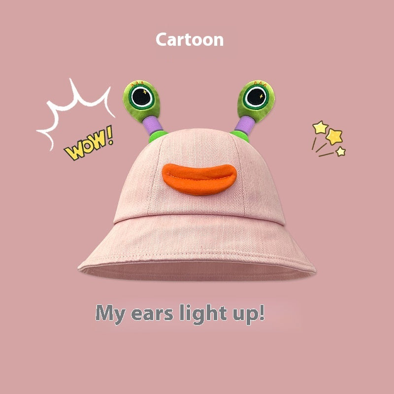 Seasonal Style: Cute Cartoon Fisherman Hat with Frog and Monster Designs (Tie-Dyed).