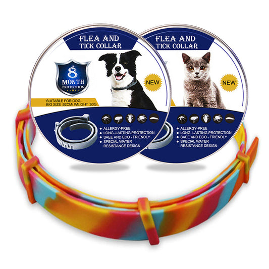 Flea & Anti-Lice Insect Repellent Collar, Rainbow Pet Flea Prevention Ring for Cats & Dogs