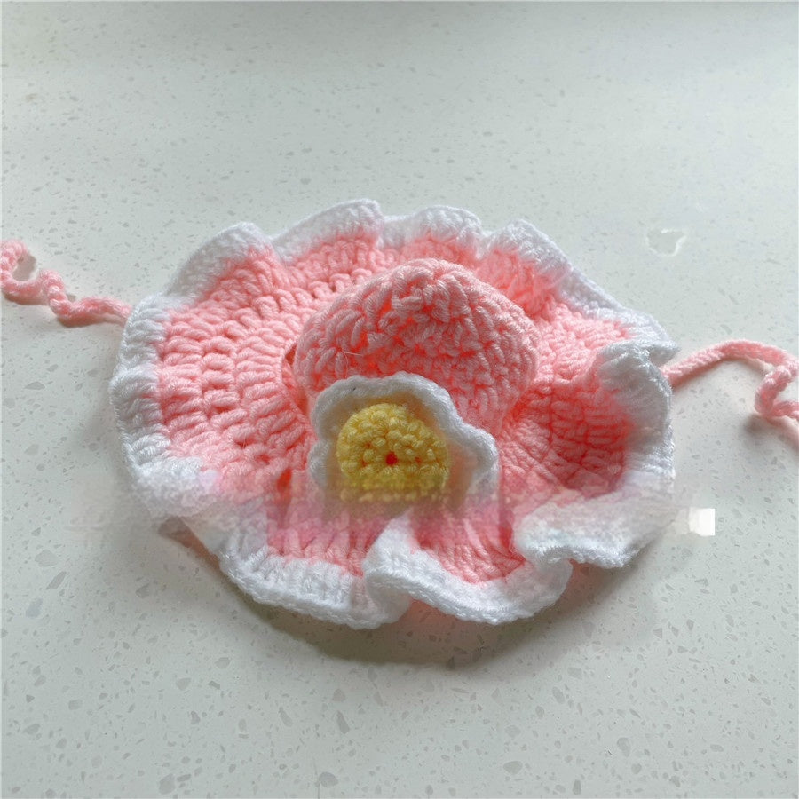 Hand-Crocheted Pet Knitted Hat, Funny INS-Style Wool Headgear for Cats & Dogs